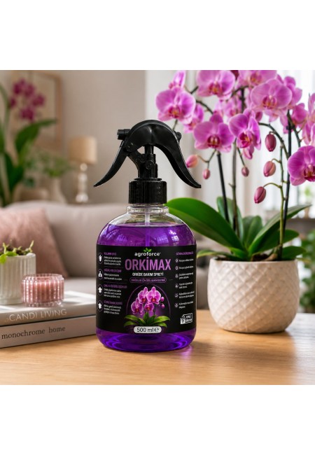AGROFORCE ORKİMAX Orkide Bakım Spreyi 500 ml | Orkide Vitamini, Yaprak Bakım ve Çiçek Destek Spreyi